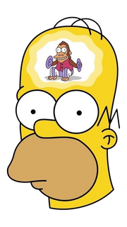 Homero con simio